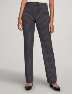 Discount Anne Klein Executive Collection Pinstripe Two Button Jacket With Pant And Skirt Charcoal/Bright White