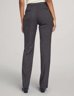 Discount Anne Klein Executive Collection Pinstripe Two Button Jacket With Pant And Skirt Charcoal/Bright White