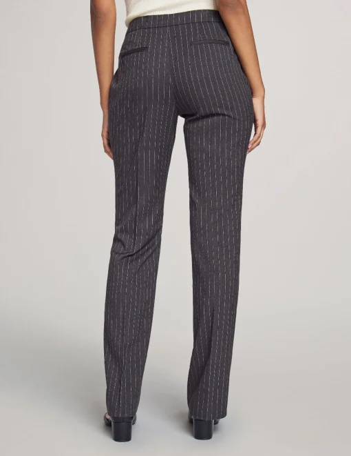 Discount Anne Klein Executive Collection Pinstripe Two Button Jacket With Pant And Skirt Charcoal/Bright White