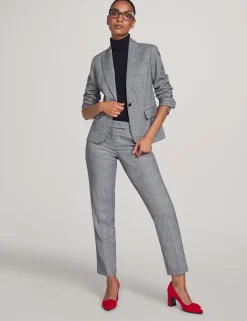 Best Sale Anne Klein Executive Collection Plaid Jacket And Bowie Pant Anne Black Combo