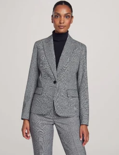 Best Sale Anne Klein Executive Collection Plaid Jacket And Bowie Pant Anne Black Combo