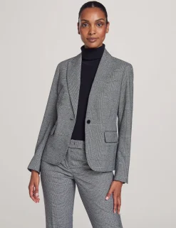 Best Sale Anne Klein Executive Collection Plaid Jacket And Bowie Pant Anne Black Combo