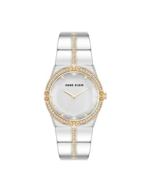 Flash Sale Anne Klein Faceted Crystal Bezel Watch