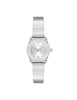 Cheap Anne Klein Faceted Crystal Lens Watch Silver-Tone