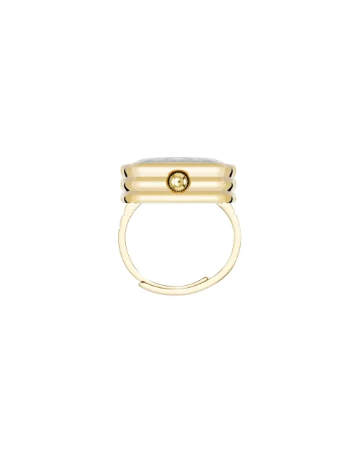 Cheap Anne Klein Faceted Crystal Ring Watch