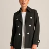 Clearance Anne Klein Faux Double Breasted Short Trench Anne Black