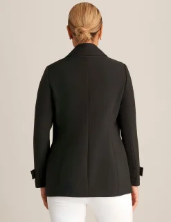 Clearance Anne Klein Faux Double Breasted Short Trench Anne Black