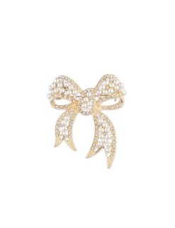 Outlet Anne Klein Faux Pearl Cluster Bow Brooch