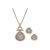 Cheap Anne Klein Faux Pearl Teardrop Earring & Necklace Set