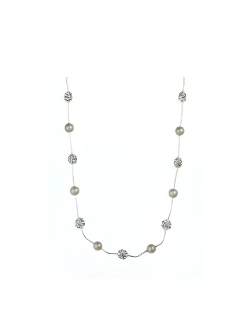 Best Anne Klein Fireball Faux Pearl Station Link Necklace