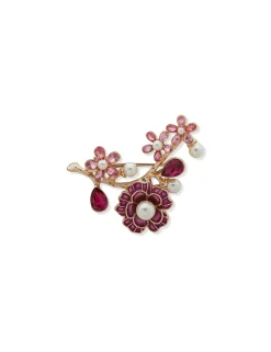 Hot Anne Klein Flower Cluster Pink Pin