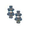 Fashion Anne Klein Flower Motif Blue Stud Earrings