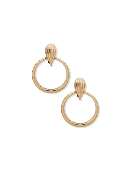 Flash Sale Anne Klein Flutted Hoop Clip Earrings