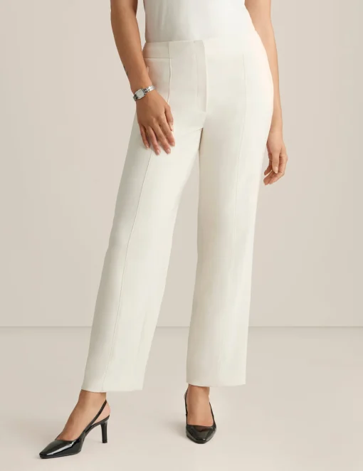 Store Anne Klein Fly Front High Rise Welt Pocket Pants Anne White