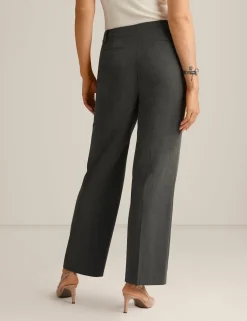 Shop Anne Klein Fly Front Slash Pocket Pintuck Trouser Mid Heather Grey