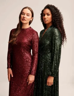 Store Anne Klein Front Twist Midi Dress Pine Forest