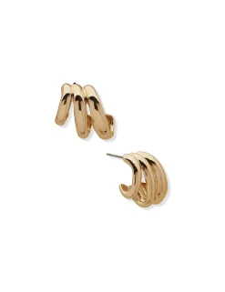Outlet Anne Klein Gold Button Swirl Earring