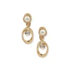 Best Sale Anne Klein Gold Pearl Button Drop Earring