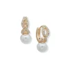 Online Anne Klein Gold-Tone Blanc Faux Pearl And Crystal Earrings