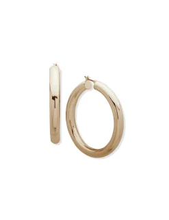 Online Anne Klein Gold-Tone Tubular Hoop Earrings