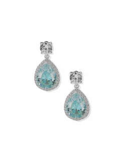 Best Anne Klein Halo Pear Aqua Stud Earrings