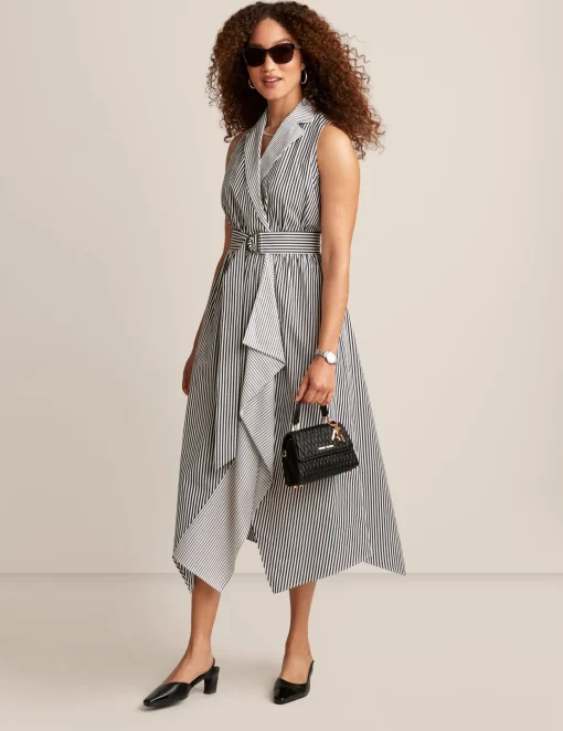 Cheap Anne Klein Handkerchief Hem Wrap Dress Anne White/Anne Black