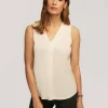 Best Sale Anne Klein Harmony Knit Pleat Neck Shell