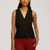 Store Anne Klein Harmony Knit Pleat Neck Shell