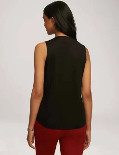 Store Anne Klein Harmony Knit Pleat Neck Shell