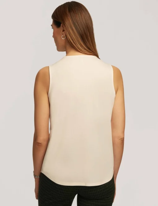 Store Anne Klein Harmony Knit Pleat Neck Shell