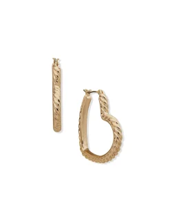 Outlet Anne Klein Heart Motif Hoop Earrings