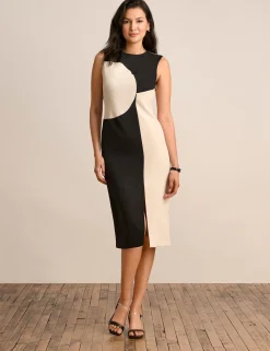 Cheap Anne Klein High Neck Color Block Dress Anne Black/Pink Tint