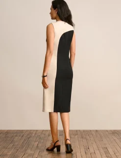 Cheap Anne Klein High Neck Color Block Dress Anne Black/Pink Tint
