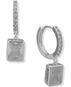 Outlet Anne Klein Hoop Earrings With Emerald Stone Drop