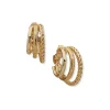 Outlet Anne Klein Hoop With Chain Texture Clip Earring