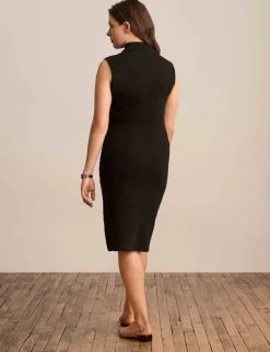 Hot Anne Klein Houndstooth Mock Neck Sweater Dress