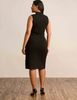 Shop Anne Klein Houndstooth Mock Neck Sweater Dress