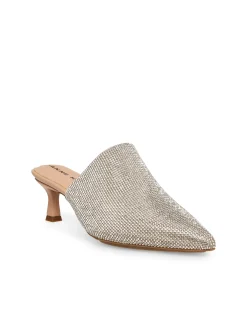 Cheap Anne Klein Impress Crystal Kitten Mule Clear Crystals