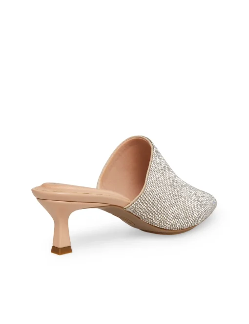 Cheap Anne Klein Impress Crystal Kitten Mule Clear Crystals