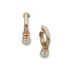 Best Sale Anne Klein J Hoop With Pearl Drop Clip On Earrings
