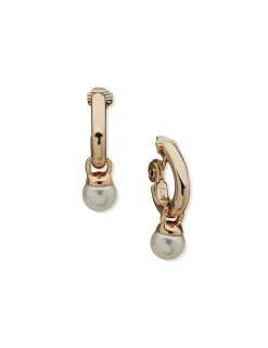 Best Sale Anne Klein J Hoop With Pearl Drop Clip On Earrings