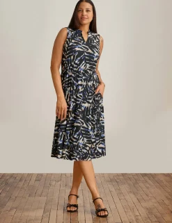 Store Anne Klein Jenna Drawstring Dress Blu Jay/Anne Blk Mlt