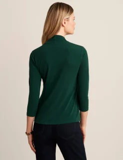 New Anne Klein Keyhole Twist Neck Blouse Pine Forest