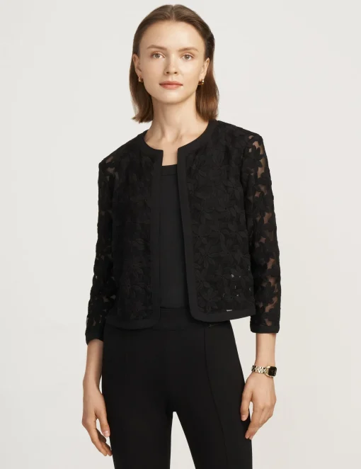 Sale Anne Klein Lace Cardigan Jacket- Sale Anne Black