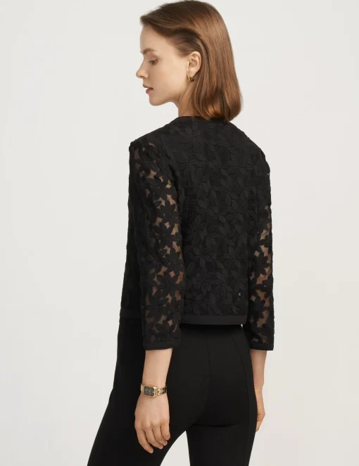 Sale Anne Klein Lace Cardigan Jacket- Sale Anne Black