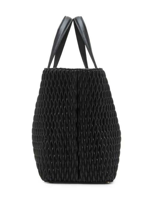 Fashion Anne Klein Large Ew Ruched Tote W/ Detachable Crossbody Strap Black