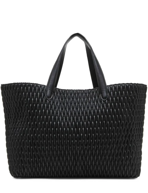Fashion Anne Klein Large Ew Ruched Tote W/ Detachable Crossbody Strap Black