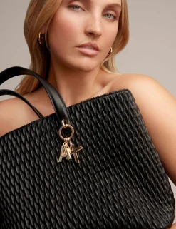 Fashion Anne Klein Large Ew Ruched Tote W/ Detachable Crossbody Strap Black