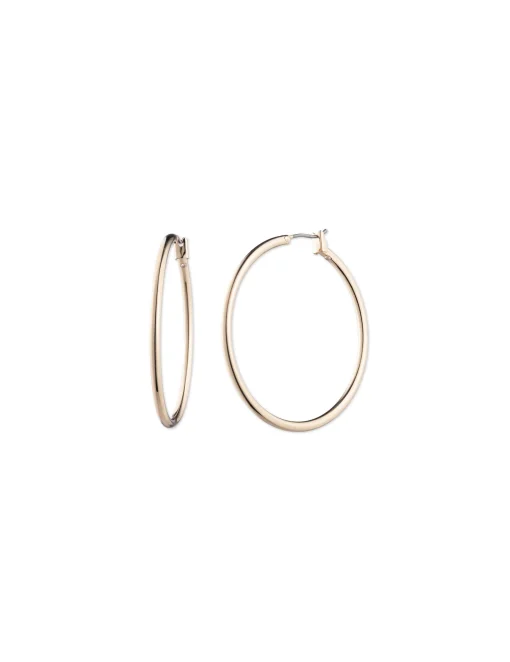 Fashion Anne Klein Large Gold-Tone Hoop Earrings