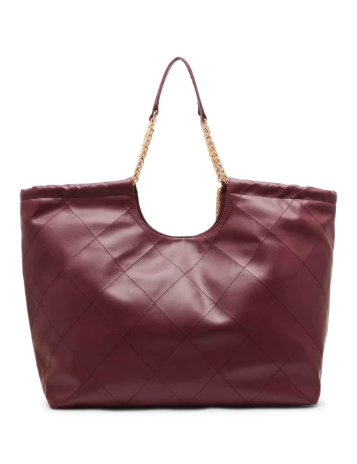 Best Anne Klein Large Stitched Quilted Tote With Chain Strap